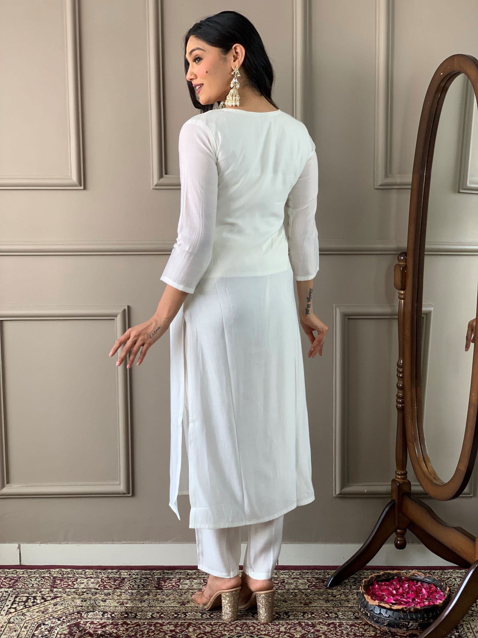 Kalaai Designer Pv Chanderi Embroidery Kurti With Bottom Dupatta Wholesale Price In Surat
